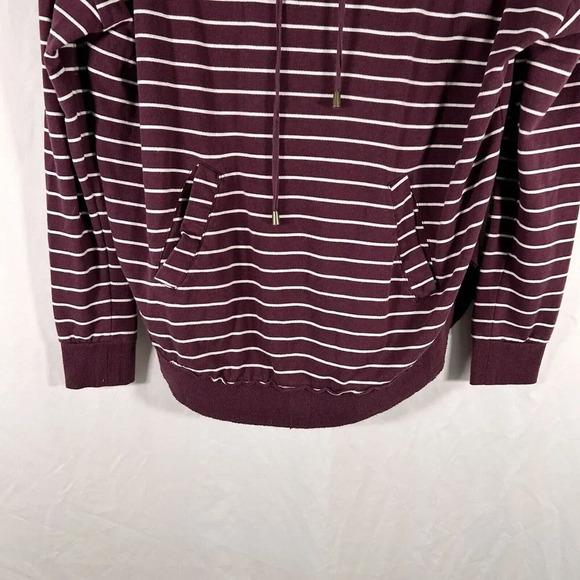 Z Supply Hoodie Women's Small Purple White Striped Pockets Long Sleeve - Picture 3 of 10
